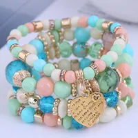 Bohemian Metal Peach Heart Multi-layer Bracelet main image 6
