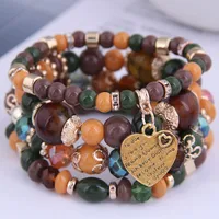 Bohemian Metal Peach Heart Multi-layer Bracelet main image 3