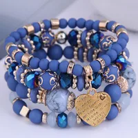 Bohemian Metal Peach Heart Multi-layer Bracelet main image 1