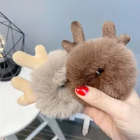 New  Plush Bunny Ear Hair Tie Cute Rabbit Fur Hair Ring main image 4