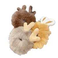 New  Plush Bunny Ear Hair Tie Cute Rabbit Fur Hair Ring main image 5