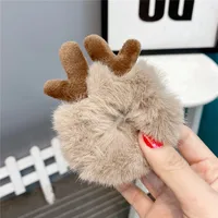 New  Plush Bunny Ear Hair Tie Cute Rabbit Fur Hair Ring sku image 1