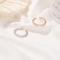 Sweet Open Copper Inlaid Zircon Simple Five-pointed Star Ring main image 2