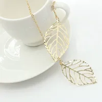 Retro Metal Hollow Leaf Necklace main image 1