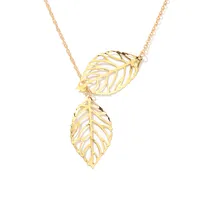 Retro Metal Hollow Leaf Necklace main image 5