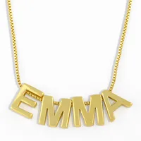 Fashion Letter Copper 18k Gold Plated Necklace In Bulk main image 2