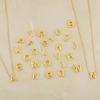 Fashion Letter Copper 18k Gold Plated Necklace In Bulk main image 5