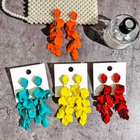 Fashion Geometric Leaf Plating Alloy Drop Earrings main image 4