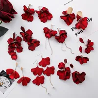 Fashion Geometric Leaf Plating Alloy Drop Earrings main image 3