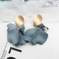 Fashion Geometric Leaf Plating Alloy Drop Earrings main image 2