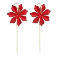 Fashion Geometric Leaf Plating Alloy Drop Earrings sku image 1