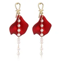 Fashion Geometric Leaf Plating Alloy Drop Earrings sku image 2