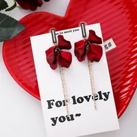 Fashion Geometric Leaf Plating Alloy Drop Earrings sku image 6