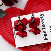 Fashion Geometric Leaf Plating Alloy Drop Earrings sku image 7