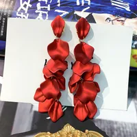 Fashion Geometric Leaf Plating Alloy Drop Earrings sku image 16