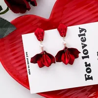 Fashion Geometric Leaf Plating Alloy Drop Earrings sku image 3