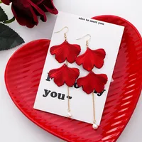 Fashion Geometric Leaf Plating Alloy Drop Earrings sku image 4