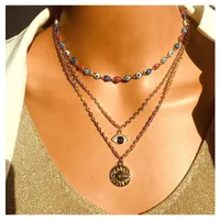 Multi-layer Devil's Eye Pendant Necklace main image 1