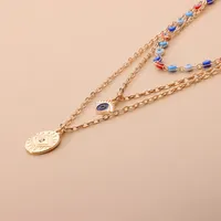 Multi-layer Devil's Eye Pendant Necklace main image 3
