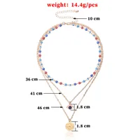 Multi-layer Devil's Eye Pendant Necklace main image 4