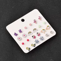 Fashion Flower Multi-color Animal Earrings Set main image 3