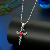 New Trend  Angel Skull Cross Wings Necklace sku image 3