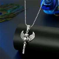 New Trend  Angel Skull Cross Wings Necklace sku image 5
