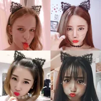 Cute Sexy Black Lace Cat Ear Lace Headband main image 2