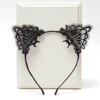 Cute Sexy Black Lace Cat Ear Lace Headband sku image 1