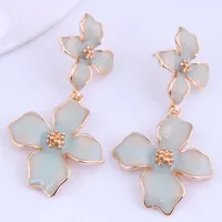925 Silver  Korean Fashion  Flower Exaggerated Earrings main image 2