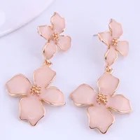 925 Silver  Korean Fashion  Flower Exaggerated Earrings sku image 2