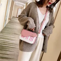 Small Pu Leather Solid Color Fashion Square Flip Cover Square Bag Shoulder Bag main image 5