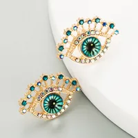 Fashion Blue Devil's Eye Alloy Diamond Retro Earrings main image 1