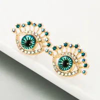 Fashion Blue Devil's Eye Alloy Diamond Retro Earrings main image 2