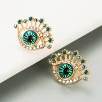 Fashion Blue Devil's Eye Alloy Diamond Retro Earrings main image 3