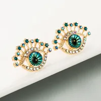Fashion Blue Devil's Eye Alloy Diamond Retro Earrings main image 4