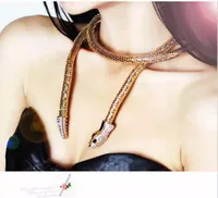 Creative Exaggerated Snake-shaped Hollow Alloy Inlaid Rhinestone Necklace main image 1