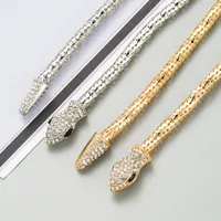 Creative Exaggerated Snake-shaped Hollow Alloy Inlaid Rhinestone Necklace main image 3