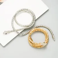 Creative Exaggerated Snake-shaped Hollow Alloy Inlaid Rhinestone Necklace main image 4