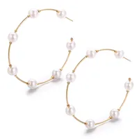 Simple Large Circlecreative Retro Simple Pearl Earrings main image 2
