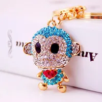 Creative Cute Diamond-studded Little Monkey Keychain main image 1