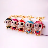 Creative Cute Diamond-studded Little Monkey Keychain main image 2