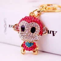 Creative Cute Diamond-studded Little Monkey Keychain main image 3