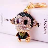 Creative Cute Diamond-studded Little Monkey Keychain main image 5