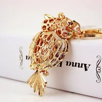 Creative Craft Small Gift Owl Diamond Car Key Chain main image 4