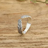 Simple Feather Octopus Open Ring main image 3