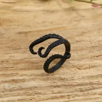 Simple Feather Octopus Open Ring main image 5