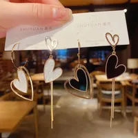 Asymmetrical Tassel Love Earrings main image 1