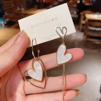 Asymmetrical Tassel Love Earrings main image 2