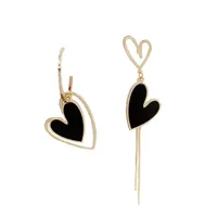 Asymmetrical Tassel Love Earrings main image 5